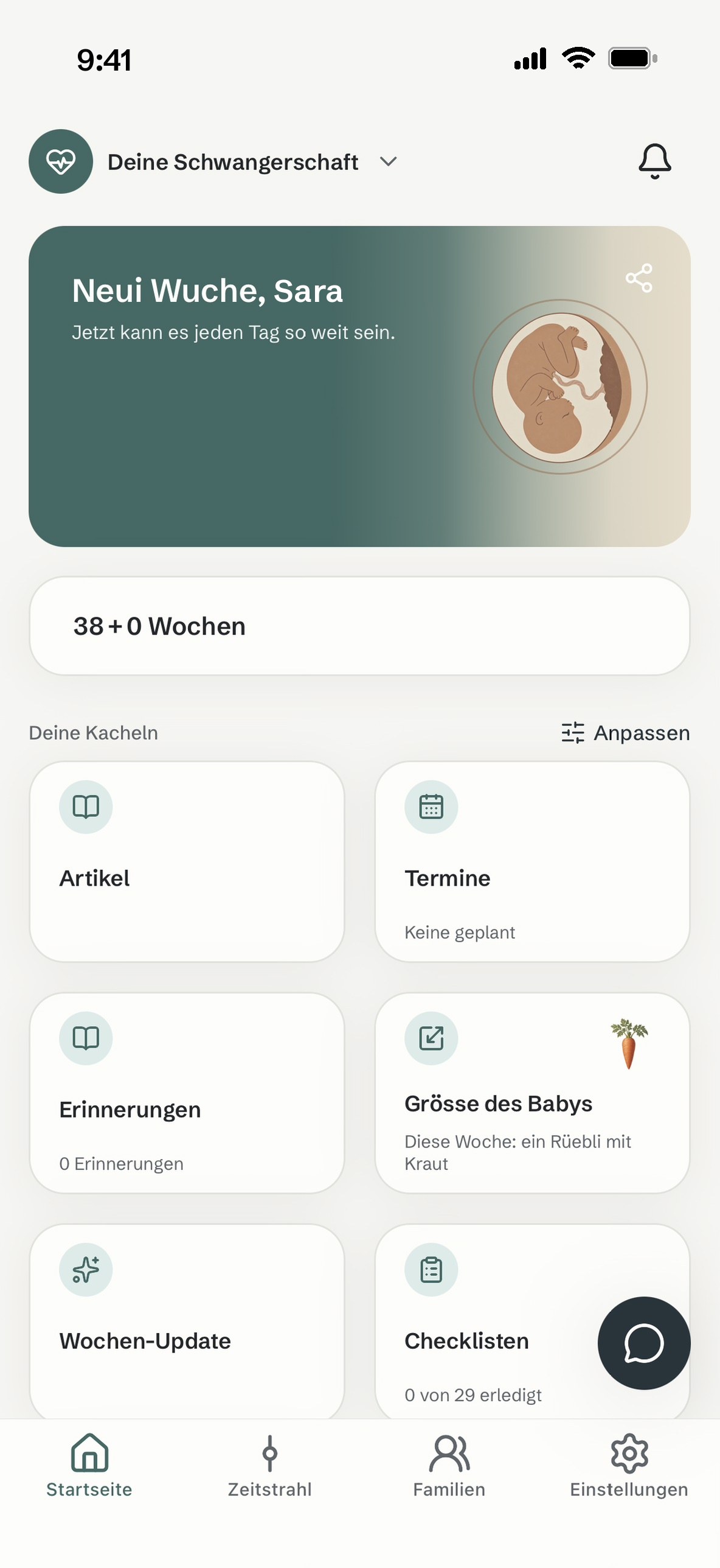 Die Startseite von BetterBaby+